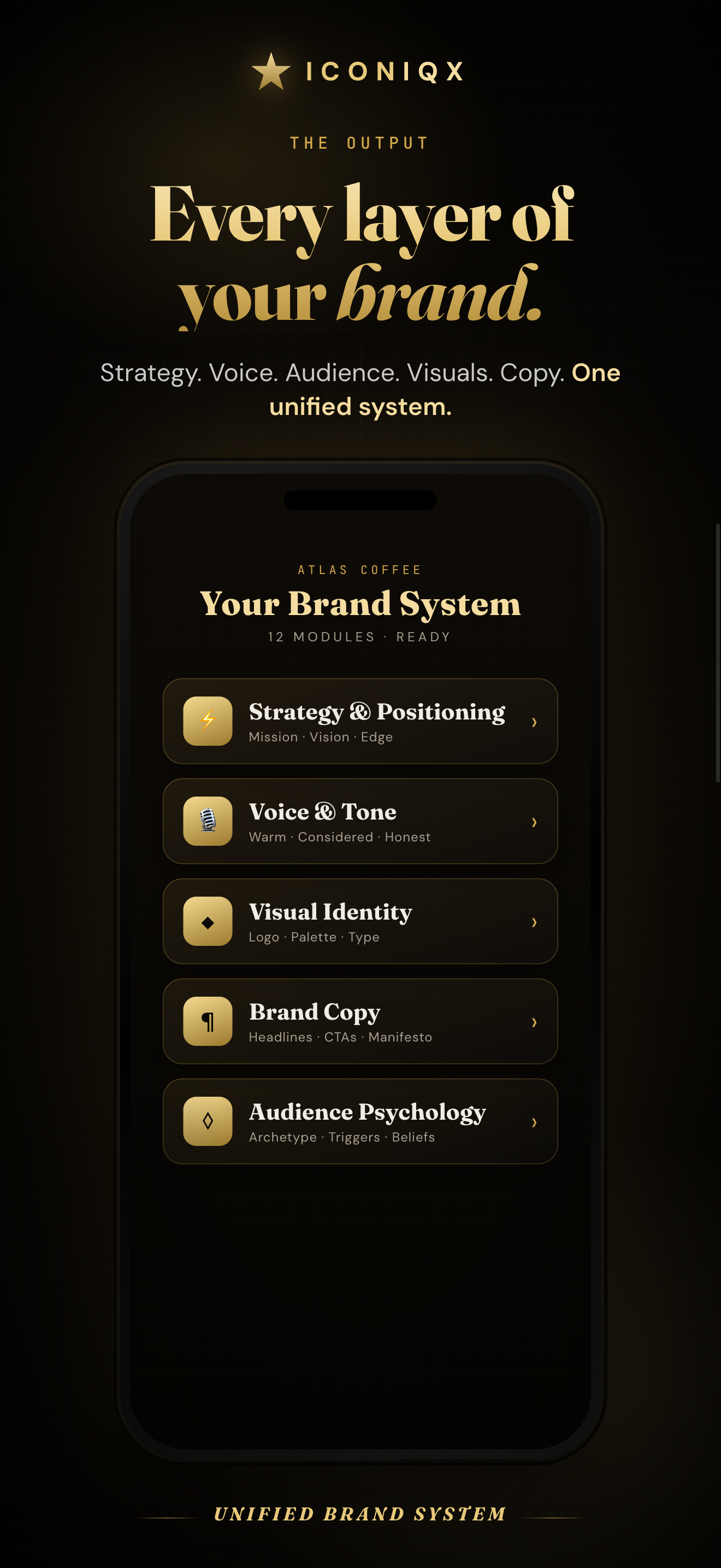 ICONIQX, ATLAS COFFEE logo concepts screen