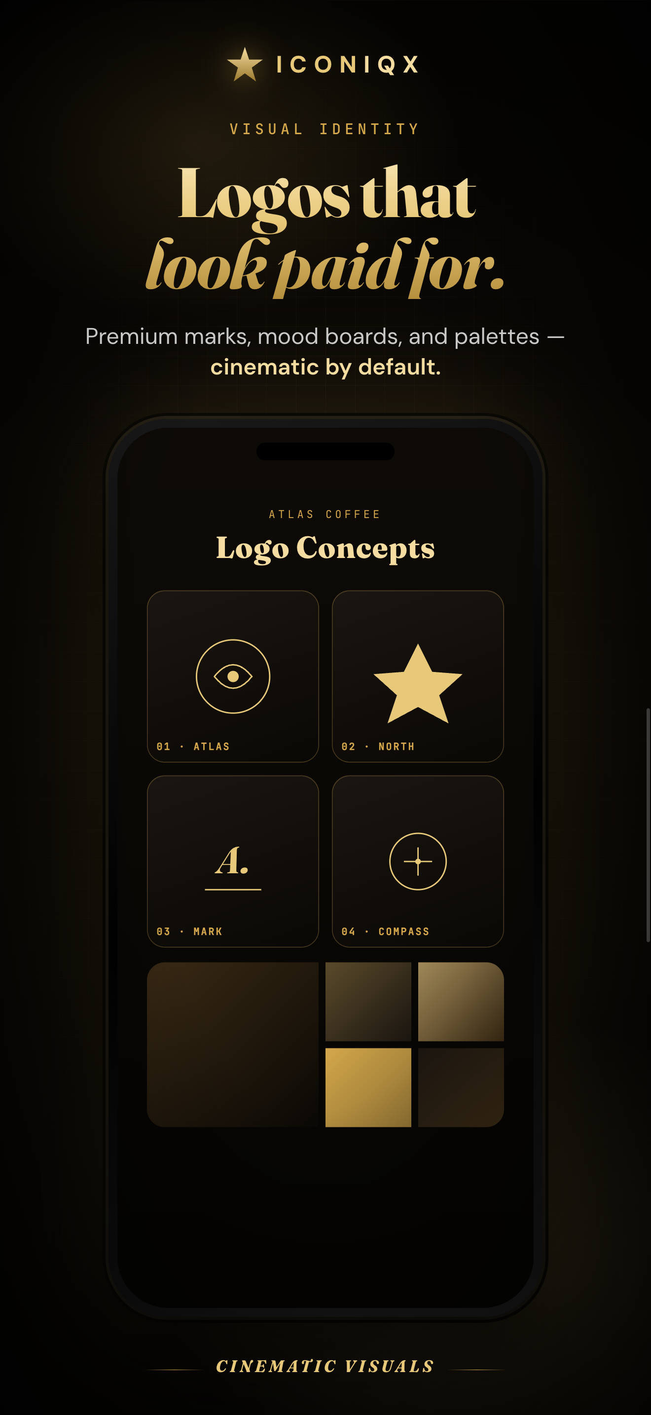 ICONIQX, ATLAS COFFEE mood board screen